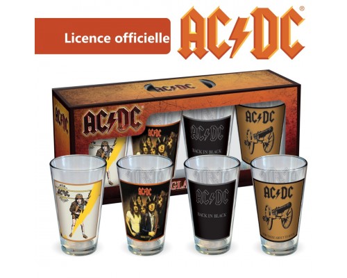 Ensemble AC/DC de 4 verres de 16oz / Couvertures d'album